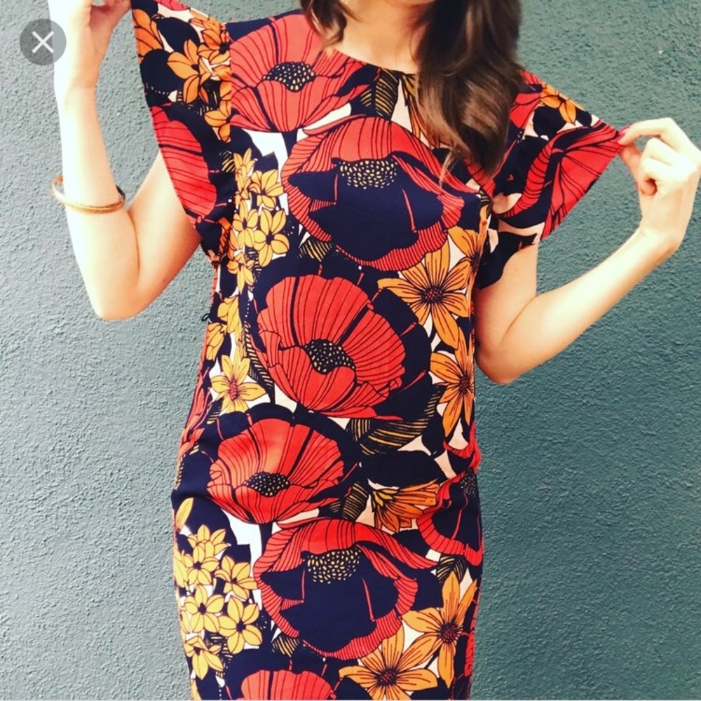 Floral mid length LOFT dress